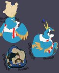 abdominal_bulge avian_feet beak blue_body clothing facial_markings feathered_crest feathered_wings feathers feet feral green_eyes head_crest head_markings internal jersey male markings mask_(marking) membrane_(anatomy) multiple_prey neck_bulge oral_vore organs penalty_card same_size_vore size_difference smaller_pred soccer sport stomach toes torn_clothing vore webbed_feet white_markings wings yellow_markings diorexity nintendo pokemon atticus_(diorexity) dio_(diorexity) fan_character thunk_(gyro) avian cramorant furret generation_2_pokemon generation_8_pokemon pokemon_(species) typhlosion absurd_res hi_res