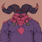 anthro biped fur hair looking_at_viewer male nipples simple_background solo geratakes league_of_legends riot_games tencent ornn_(lol) bovid caprine mammal 1:1 absurd_res digital_media_(artwork) hi_res