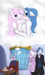 anthro big_breasts blue_eyes blue_hair blush breasts clothing crossgender daydream eyewear facial_hair female food fur group hair horn long_hair looking_at_viewer male mustache pink_hair purple_eyes sandwich_(food) smile white_body white_fur daf friendship_is_magic hasbro my_little_pony mythology fancypants_(mlp) fleur_de_lis_(mlp) pink_lace_(oc) equid equine mammal mythological_creature mythological_equine unicorn 2014 absurd_res hi_res