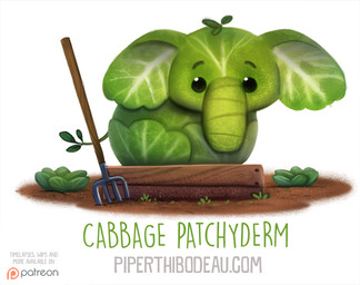 ambiguous_gender beady_eyes black_eyes cabbage dirt feral food humor leaf pitchfork plant pun simple_background solo tools vegetable visual_pun white_background piper_thibodeau elephant elephantid food_creature mammal proboscidean digital_media_(artwork) digital_painting_(artwork) painting_(artwork)