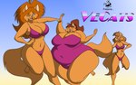 anthro big_breasts breasts cleavage clothed clothing female group hair swimwear topwear trio chrisandcompany daryl_vecat neve_vecat reese_vecat domestic_cat felid feline felis mammal 16:10 widescreen