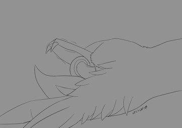 69_position cloacal_penis duo eye_mouth eye_penetration feathered_tail feathers female feral forced grey_background male male/female metal_head oral sex simple_background tail gev_ai hybrid absurd_res hi_res line_art monochrome