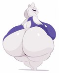 anthro big_breasts big_butt breasts butt clothing female floppy_ears horn huge_breasts huge_butt huge_hips huge_thighs looking_at_viewer looking_back narrowed_eyes red_eyes robe robe_lift smile solo thick_thighs white_body wide_hips arizonathevixen undertale_(series) toriel boss_monster_(undertale) bovid caprine goat mammal absurd_res hi_res