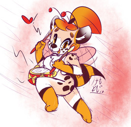 anthro barefoot drum eyebrows eyelashes feet female happy heart_symbol musical_instrument nude open_mouth percussion_instrument plantigrade simple_background smile solo tongue wings young kemotobi boofie_(kemotobi) hybrid mammal 2015