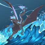 lightening magic solo tail tidal_wave water wings o-ishi mythology vergo_(darkfox49) dragon mythological_creature mythological_scalie scalie hi_res