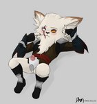 anthro blush bottomless clothed clothing disembodied_hand duo erection eye_scar facial_scar genitals looking_at_genitalia looking_at_penis male penis picking_teeth scar shoes_on solo_focus diam_snow league_of_legends riot_games tencent kled_(lol) yordle hi_res