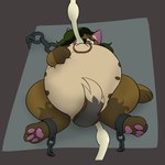 anthro belly belly_expansion belly_inflation big_belly digitigrade expansion female force_feeding forced inflation restraints solo tube_in_ass tube_in_mouth lattice_lain_(puchibelly) lattice_lain canid canine canis jackal mammal 1:1 hi_res