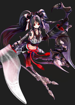 3_fingers accessory armwear asian_clothing breasts claws clothing crop_top detached_sleeves exoskeleton female fingers gradient_hair grey_background hair hair_accessory hair_ribbon long_fingers long_hair looking_at_viewer looking_up looking_up_at_viewer medium_breasts midriff navel red_eyes ribbons shirt simple_background solo topwear twintails_(hairstyle) deino_(artist) deino_(modeler) calne_ca nato-kun animal_humanoid aquatic aquatic_humanoid arthropod arthropod_humanoid crab_humanoid crustacean crustacean_humanoid humanoid isopod malacostracan 3d_(artwork) autodesk_3ds_max_(artwork) digital_media_(artwork)