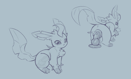 animal_genitalia animal_vulva anus breath canine_genitalia canine_vulva dildo dildo_sitting feral genitals knot knotted_dildo leaf leaf_tail penetration sex_toy simple_background tail vaginal vaginal_penetration vulva x-ray_view fluffull nintendo pokemon eeveelution generation_4_pokemon leafeon pokemon_(species) sketch