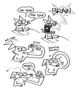 anthro biped boop brain duo female frustrated humor organs panicking solo_focus talking_to_self twistcmyk digital_drawing_(artwork) digital_media_(artwork) hi_res monochrome