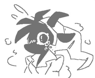 anthro bodily_fluids crying female furgonomic_headwear furgonomic_hood furgonomics looking_at_viewer solo tears jaybat11 mallory_(jaybat11) bovid caprine goat mammal hi_res monochrome