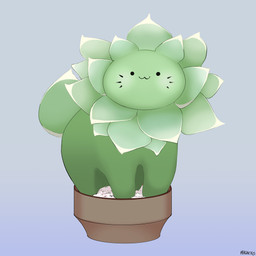 :3 ambiguous_gender cactus feral green_body grey_background plant plant_pot quadruped simple_background solo succulent magnetus cactus_cat cactus_creature domestic_cat elemental_creature fearsome_critter felid feline felis flora_fauna mammal 1:1 digital_media_(artwork) hi_res