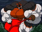 alternate_species anthro antlers balls big_balls big_bulge big_muscles big_pecs big_penis bulge clothed clothing coniferous_tree fur genitals holding_object hoof_hands horn huge_balls huge_bulge huge_muscles huge_pecs huge_penis hyper hyper_balls hyper_bulge hyper_genitalia hyper_muscles hyper_pecs hyper_penis macro male multicolored_body multicolored_fur muscular muscular_anthro muscular_male pecs penis sky smile snow snowing solo underwear underwear_only fierglief arthro deer mammal new_world_deer reindeer 2018 absurd_res hi_res