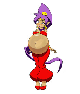 after_vore belly big_belly breasts clothing female hair object_vore overweight planet planet_vore purple_hair red_clothing simple_background solo vore white_background frakass shantae_(series) wayforward shantae genie 2024 animated animated_gif hi_res short_playtime