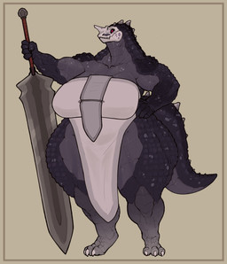 anthro avian_feet big_sword big_weapon black_body black_sclera bone border curvy_figure female huge_hips hyper hyper_hips red_eyes skull skull_head solo voluptuous voluptuous_female weapon wide_hips yellow_border thecoatl034 mythology dragon mythological_creature mythological_scalie scalie absurd_res hi_res