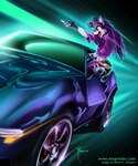 anthro car clothing fast female fingerless_gloves gloves hair handwear inside_car purple_eyes purple_hair race solo topwear vehicle vest magolobo canid canine canis domestic_dog mammal 2006 digital_media_(artwork) hi_res