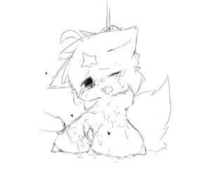 after_sex anthro anus bdsm bodily_fluids bondage bound cum cum_in_vagina cum_inside cum_string disembodied_penis duo female genital_fluids genitals kemono male male/female messy orgasm penis raised_arms vulva deaic canid canine fox mammal 2018 greyscale monochrome