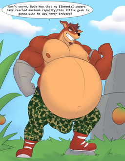 Rating: e
ID: 5763555
Date: 2025-08-07 20:35:53 -0400
Status: pending
Score: 6
activision anthro bandicoot belly belly_inflation big_belly bloated blue_eyes bottomwear bulge clothing crash_bandicoot_(series) crunch_bandicoot cybernetic_arm cybernetic_limb detailed_bulge dialogue english_text fur genital_outline hi_res huge_belly inflation male mammal marsupial musclegut muscular muscular_arms muscular_male nipples orange_body orange_fur pants pecs penis_outline solo tan_body tan_fur text unrealrui post #5763555