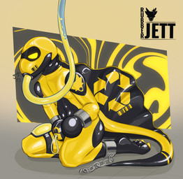 bdsm bodily_fluids bondage bound bulge chastity_bulge chastity_device clothing drinking drinking_urine drone genital_fluids latex latex_clothing latex_skinsuit lock_bulge lock_symbol null null_bulge perma permanent pipelining restrained skinsuit tight_clothing toilet_slave urine urine_bag urine_collecting urine_collection urine_in_mouth urine_stream watersports rubberjett dinosaur prehistoric_species reptile scalie hi_res