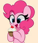 blue_eyes blush cream_(food) female feral food hair hooves muffin open_mouth pink_body pink_hair quadruped simple_background solo sprinkles tongue kittyrosie friendship_is_magic hasbro my_little_pony pinkie_pie_(mlp) earth_pony equid equine horse mammal pony 2021 absurd_res hi_res