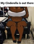 anthro big_breasts big_butt bottomwear breasts brown_body brown_fur butt clothed clothing denim denim_bottomwear denim_clothing denim_shorts faceless_character female fur hair hoof_hands hooves out_of_frame overweight overweight_female shirt shorts slightly_chubby slightly_chubby_female solo tail tail_tuft tank_top text thick_thighs topwear tuft unguligrade white_clothing white_topwear dugdog bovid bovine cattle mammal digital_media_(artwork) english_text meme shaded simple_shading sketch