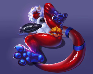 ahegao ambiguous_gender anal anal_head_gulp anal_vore anthro anus balls big_penis bodily_fluids breasts butt cum duo ejaculation erection feet female foot_focus genital_fluids genitals gynomorph huge_penis hyper hyper_genitalia hyper_penis intersex intersex/male looking_at_viewer looking_pleasured male nipples nude orgasm orgasm_face pawpads paws penis puffy_anus red_body simple_background soles toes unwilling_prey vore nereidamare mythology akira_blaze ailurid dragon mammal mythological_creature mythological_scalie red_panda scalie 2d_animation 5:4 animated digital_media_(artwork) hi_res high_framerate motion_tweening no_sound short_playtime webm