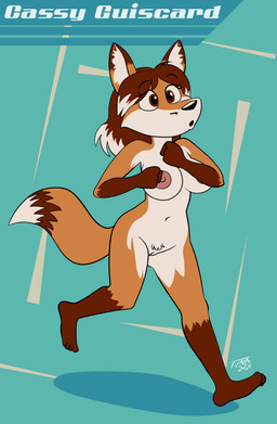 anthro black_nose breasts brown_eyes brown_hair dipstick_tail ear_piercing exercise female fur genitals gloves_(marking) hair jogging leg_markings markings navel nipples nude nude_workout open_mouth orange_body orange_fur piercing socks_(marking) solo tail tail_markings vulva tvma cassie_guiscard canid canine fox mammal 2020 absurd_res hi_res