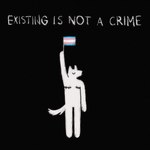 anthro black_background eyes_closed flag flag_(object) holding_flag holding_object lgbt_pride male mastectomy_scar politics pride_colors protest_art resistance scar simple_background solo standing tail text transgender_pride_colors soulfullhyena canid canine canis mammal 1:1 english_text handwritten_text hi_res trans_(lore) trans_man_(lore)