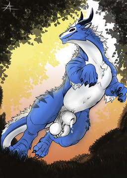action_pose animal_genitalia balls bodily_fluids cum feral forest fully_sheathed fur furry_balls genital_fluids genitals grass leaking_cum male plant pose saggy_balls sheath smile smiling_at_viewer smirk smirking_at_viewer solo tree azurian mythology xanthor_(character) dragon mythological_creature mythological_scalie scalie absurd_res hi_res