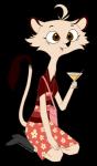 alcohol anthro beverage biped brown_eyes clothed clothing cocktail female fur holding_glass holding_object kneeling shoulder_bag simple_background smile solo tan_body tan_fur tote_bag transparent_background pyritie sherlock_yack hermione mammal mustelid musteline stoat true_musteline weasel alpha_channel full-length_portrait portrait