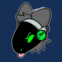 anthro body_hair c.a.m. cybernetics digitigrade fluffy fluffy_ears fluffy_hair fur glowing glowing_body glowing_eyes green_body green_eyes grey_body grey_fur grey_hair hair machine male metal protogen_armor protogen_face protogen_visor protogenized robotic screen screen_face simple_background solo sticker tongue tongue_out izyaboicallume yuri_chacal canid canine canis jackal mammal protogen 1:1 alpha_channel digital_drawing_(artwork) digital_media_(artwork) headshot_portrait portrait
