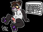 anthro balls black_background blush bodily_fluids body_blush erection femboy genital_fluids genitals male orgasm_denial pawpads penis penis_blush precum simple_background solo toony toony_expression toony_eyes cozy_cum_(artist) no_nut_november bear giant_panda mammal hi_res meme