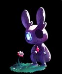 ambiguous_gender anthro biped blue_gem chest_gem closed_smile crouching flower gem gem_eyes grass looking_at_flower looking_at_object looking_at_plant missing_eye mouth_closed plant purple_body red_gem smile solo flavia-elric nintendo pokemon generation_3_pokemon pokemon_(species) sableye 2014 5:6 absurd_res alpha_channel digital_media_(artwork) hi_res