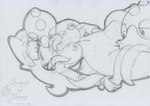 2022 anthro bestiality big_breasts blush bodily_fluids bracelet breasts cephalopod coleoid cunnilingus drooling eyes_closed female feral generation_2_pokemon generation_4_pokemon genital_fluids genitals graphite_(artwork) group group_sex inspired_by_formal_art jewelry legendary_pokemon lunaris_parukia lying marine mollusk navel nintendo nipple_fetish nipple_play nipples nude octillery octopodiform octopus on_back oral pokemon pokemon_(species) pokemorph pussy restrained restrained_by_tentacles saliva sex shaymee_(lunaris_parukia) shaymin simple_background siphon_(anatomy) sky_forme_shaymin tentacle_grab tentacles the_dream_of_the_fisherman's_wife threesome traditional_media_(artwork) trio vaginal vaginal_fluids white_background