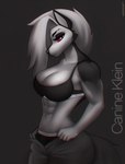 abs abstract_background anthro athletic athletic_anthro athletic_female biceps big_breasts big_butt bottomwear bra brand_parody breasts butt cleavage clothed clothing curvy_anthro curvy_female curvy_figure denim denim_bottomwear denim_clothing eyelashes female fingers fluffy fluffy_tail fur grey_body grey_fur grey_hair hair hourglass_figure hourglass_figured_anthro hourglass_figured_female jeans long_hair long_tail looking_at_viewer magazine multicolored_body multicolored_fur muscular muscular_anthro muscular_female navel panties pants parody red_sclera simple_background skimpy small_waist solo tail text thick_thighs two_tone_body two_tone_fur underwear undressing white_body white_eyes white_fur wide_hipped_anthro wide_hipped_female wide_hips aozee calvin_klein helluva_boss mythology loona_(helluva_boss) canid canid_demon canine demon hellhound mammal mythological_canine mythological_creature 2023 artist_name cover digital_drawing_(artwork) digital_media_(artwork) english_text hi_res magazine_cover watermark