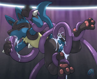 3_toes anal anal_penetration balls cum cum_in_ass cum_in_mouth cum_inside dark_nek0gami eyes_closed hindpaw lucario male nintendo nude oral pawpads paws penetration pokémon soles tentacles toes video_games
Rating: Explicit
Score: 32
User: DragonRanger
Date: June 27, 2012