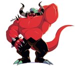 abs anthro biceps black_eyes blue_hair bracelet claws hair horn jewelry male muscular muscular_anthro muscular_male pecs red_body solo yongdasom sega sonic_the_hedgehog_(series) the_deadly_six zavok alien