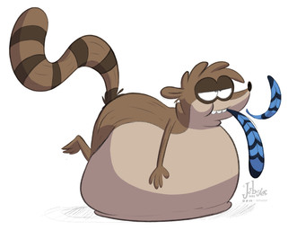 after_vore anthro belly big_belly brown_body brown_fur duo fur male male_pred overweight simple_background vore white_background jerberjer cartoon_network regular_show mordecai_(regular_show) rigby_(regular_show) mammal procyonid raccoon 2023 hi_res