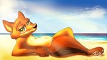 anthro beach chest_tuft convenient_censorship fur green_eyes looking_at_viewer male nude orange_body orange_fur sea solo tail tail_censorship tan_body tan_fur tuft water tarri tarripup disney zootopia nick_wilde canid canine fox mammal red_fox true_fox 16:9 hi_res widescreen