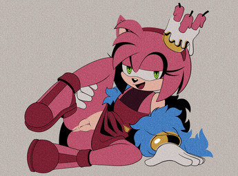 accessory anthro bracelet clothed clothing clothing_lift dress dress_lift eyelashes female footwear genitals gloves green_eyes handwear head_ornament headband jewelry narrowed_eyes no_underwear pink_body shoes smile solo spread_legs spreading tan_body tan_skin vulva spiralart sega sonic_the_hedgehog_(series) amy_rose eulipotyphlan hedgehog mammal absurd_res hi_res