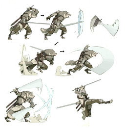anthro battle clothed clothing digitigrade directional_arrow fighting_pose holding_melee_weapon holding_object holding_sword holding_weapon male melee_weapon motion_lines pose sequential_arrow side_view simple_background solo sword tail training weapon white_background afd-yred canid canine canis mammal wolf digital_media_(artwork) full-length_portrait portrait sequence