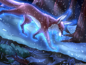 belly_nipples claws countershade_face countershade_fur countershade_torso countershading female feral forest fur half-closed_eyes looking_at_viewer mistletoe mouth_hold narrowed_eyes plant quadruped red_body red_fur snow snowing solo tree walking white_body white_countershading white_fur winter backlash91 conditional_dnp angell_(angellsview3) canid canine canis mammal wolf 2025 4:3 hi_res