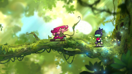 anthro clothed clothing duo female humor male parody screencap screencap_background style_emulation jellyheimer deltarune kris_where_are_we rayman_(series) ubisoft undertale_(series) kris_dreemurr susie_(deltarune) amphibian raypeople_(rayman) 16:9 2021 hi_res meme widescreen