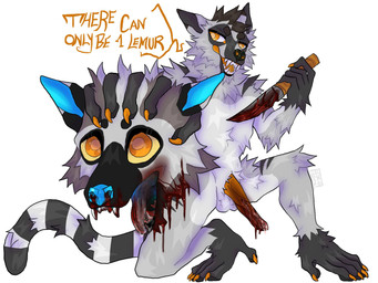 anthro big_penis black_nose blood blue_nose bodily_fluids decapitation deep_throat duo genitals gore gore_focus headless holidays knife male male/male neckfuck open_mouth oral oral_penetration orange_eyes penetration penis simple_background tongue tongue_out white_background that1opossum halloween lemur mammal primate ring-tailed_lemur strepsirrhine 4:3 hi_res