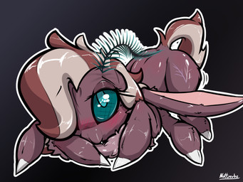 6_legs all_fours antennae_(anatomy) ass_up black_background blush brown_body cutie_mark female feral outline simple_background solo teal_eyes white_outline wings nottrevbe hasbro my_little_pony arthropod equid equine horse hybrid insect lepidopteran mammal moth pony hi_res signature