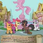 1:1 apple_bloom_(mlp) bitterplaguerat blue_eyes cutie_mark_crusaders_(mlp) detailed_background dialogue earth_pony english_text equid equine fan_character female feral friendship_is_magic green_eyes group hasbro horn horse loki_(bitterplaguerat) male mammal my_little_pony mythological_creature mythological_equine mythology outside pegasus pony scootaloo_(mlp) sweetie_belle_(mlp) text unicorn wings yellow_eyes