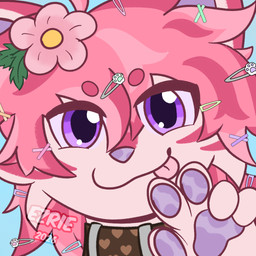 accessory anthro blep collar female fur hair hair_accessory paws pink_body pink_fur pink_hair purple_eyes purple_nose solo tongue tongue_out ezrie domestic_cat felid feline felis mammal ragdoll_cat
