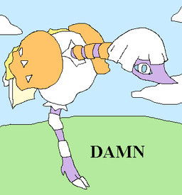 ambiguous_feral ambiguous_gender cloud feral grass on_one_leg outside plant sky solo standing text richard_roe nintendo pokemon pukeko_(meme) avian espathra generation_9_pokemon pokemon_(species) 2026 aliasing binary_drawing digital_drawing_(artwork) digital_media_(artwork) english_text low_res meme