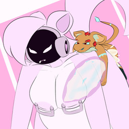 anthro areola big_breasts big_penis bodily_fluids breasts cum cum_inflation cum_inside duo female genital_fluids genitals huge_penis inflation machine male male/female nipple_piercing nipples penis piercing sex ansia_(artist) kami_(ansia) terrace_(character) avali protogen 1:1 hi_res