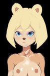 anthro blonde_hair blue_eyes bob_cut breasts eyeshadow female hair makeup meat_master nipples solo animal_humanoid bear humanoid mammal mammal_humanoid ursid_humanoid alpha_channel bust_portrait portrait